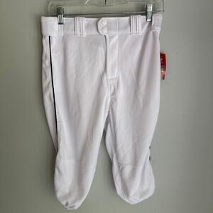 NWT Rawlings Youth 2XL Baseball/Softball Knickers White with Black Piping